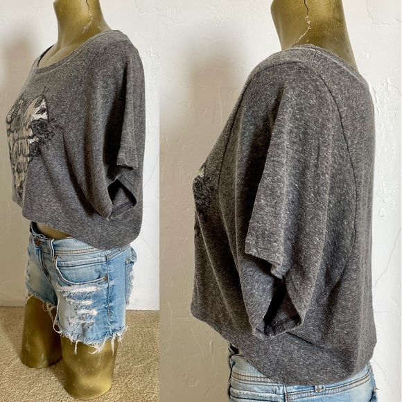 Cozy Slouchy LOVE to LOVE Appliqué LACE Heart Motif TOP Size Medium - Picture 3 of 14